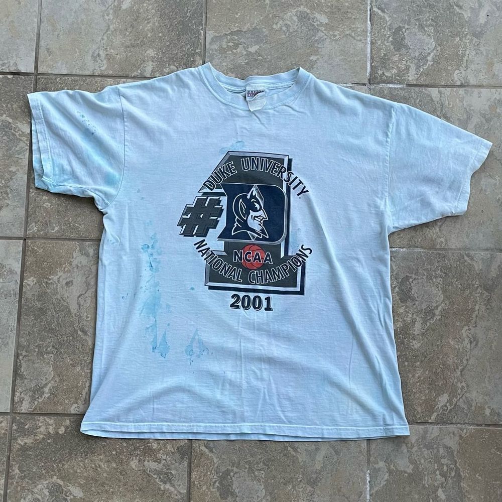 Vintage Duke 2001 NCAA Basketball National Champions Tie-Dye T Shirt Size XL
